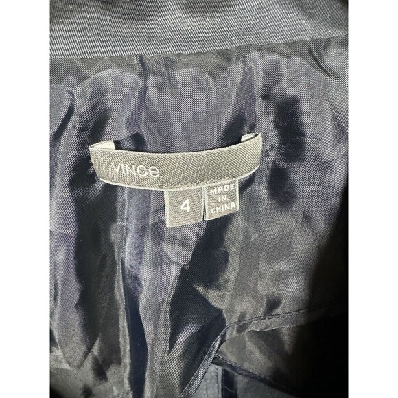 Vince Blazer Womens 4 Navy Blue Button Wool Blend - Picture 2 of 7